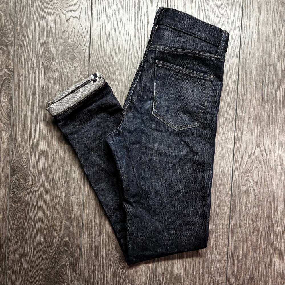 Uniqlo Jeans Mens 30x32 Slim Straight Kaihara Stretch Selvedge Denim Indigo